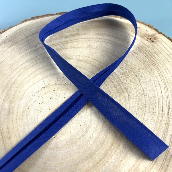 royalblaues, köngisblaues, elastisches Schrägband Einfassband 50% Baumwolle & 50% Polyester BA10037